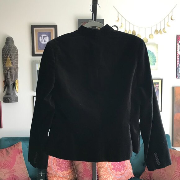 LAUREN Ralph Lauren size 14 Black Cotton Velveteen Fitted Blazer Jacket NWT $250 - Picture 3 of 5